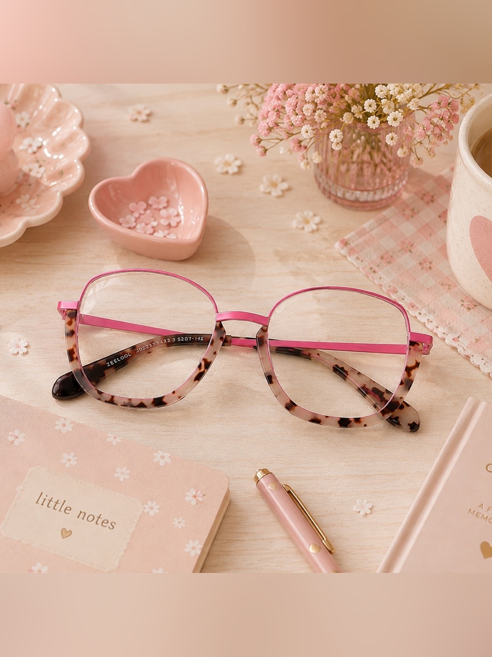 Zeelool Pink Tortoiseshell Women's Reading Glasses +1.75